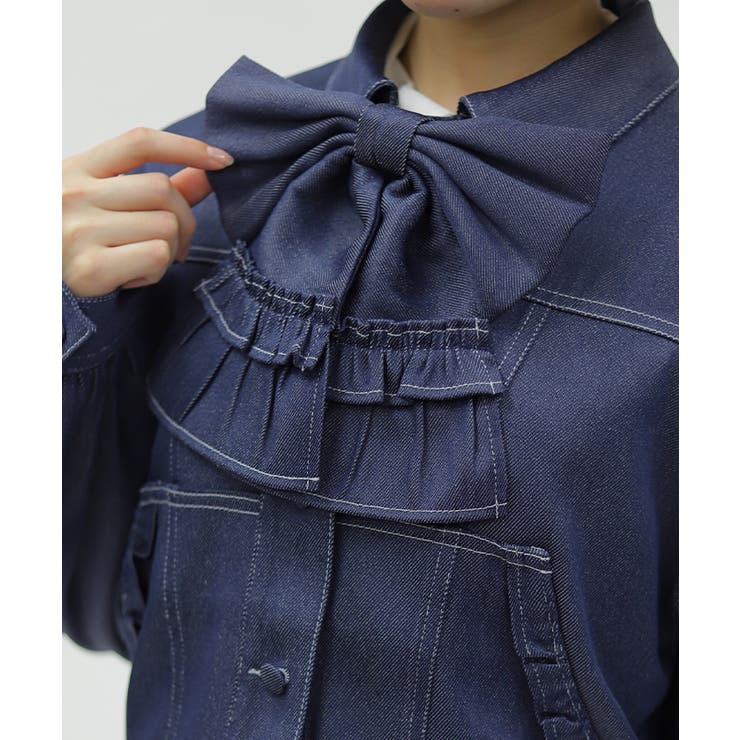 リボン付きデニムジャケット | axes femme | 詳細画像5 