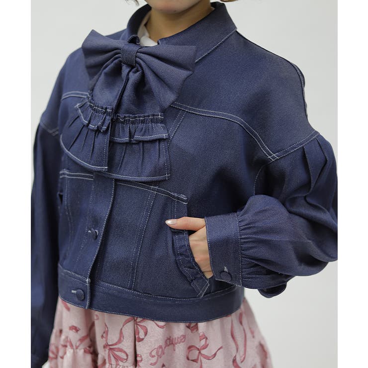 リボン付きデニムジャケット | axes femme | 詳細画像6 