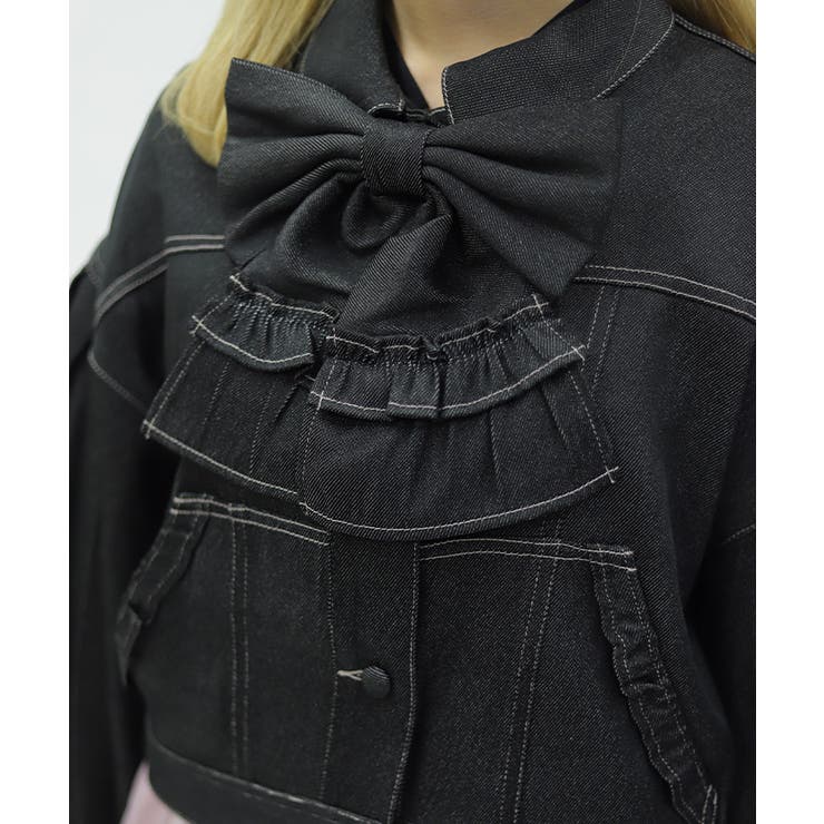リボン付きデニムジャケット | axes femme | 詳細画像8 
