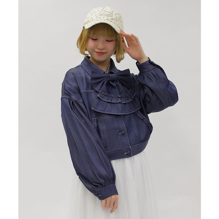 リボン付きデニムジャケット | axes femme | 詳細画像9 