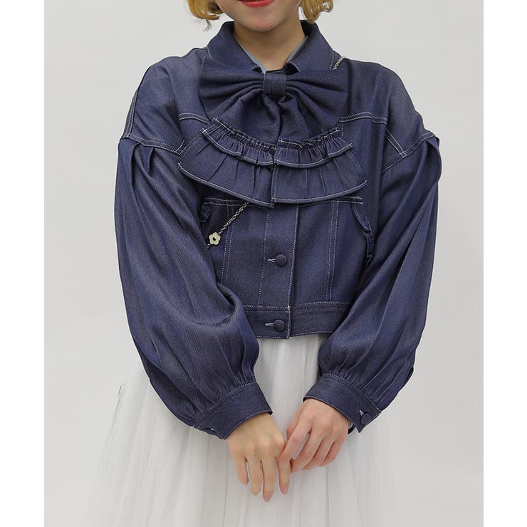 インディゴ | リボン付きデニムジャケット | axes femme