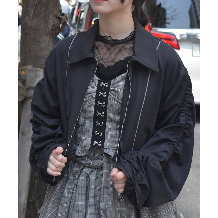 黒 | ドロストスリーブシャツブルゾン | axes femme