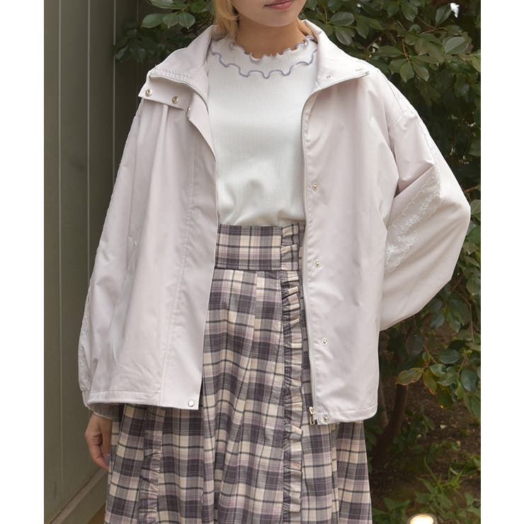 撥水加工レース袖ブルゾン | axes femme | 詳細画像10 