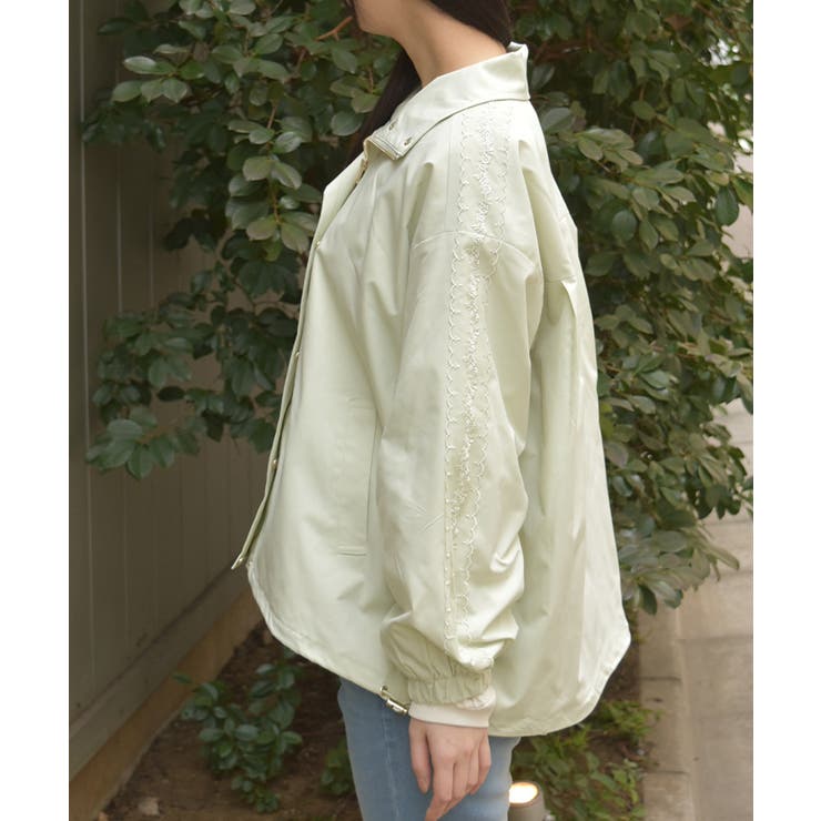 撥水加工レース袖ブルゾン | axes femme | 詳細画像2 