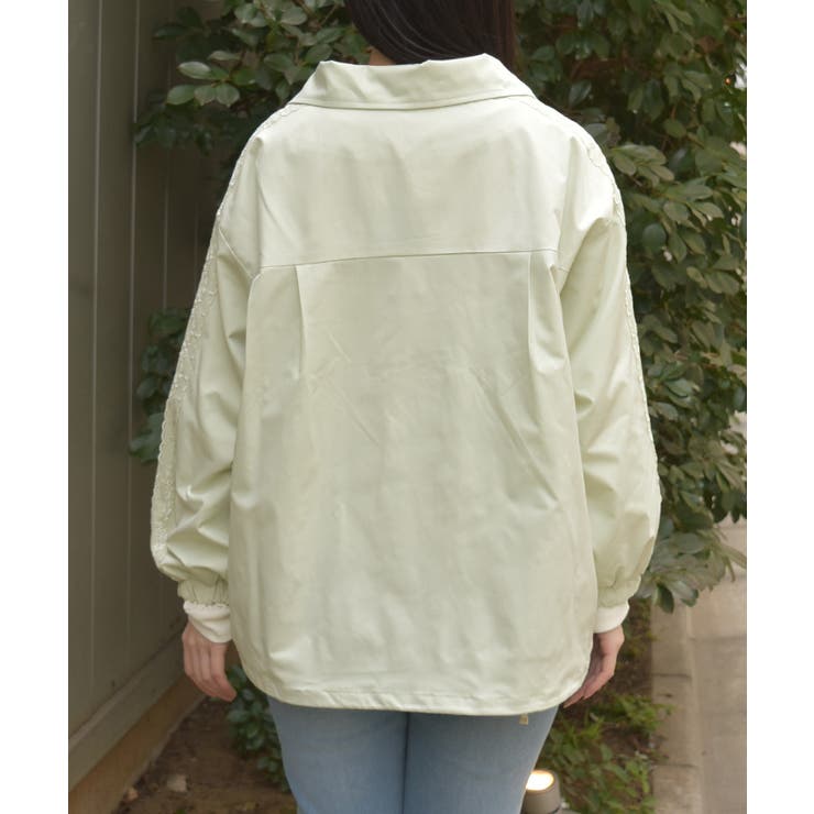 撥水加工レース袖ブルゾン | axes femme | 詳細画像3 