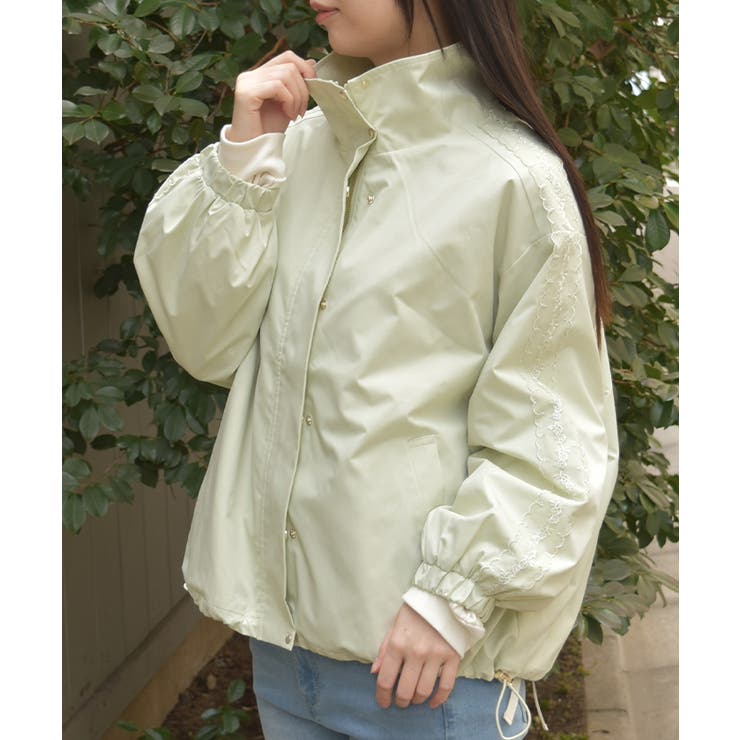 撥水加工レース袖ブルゾン | axes femme | 詳細画像6 