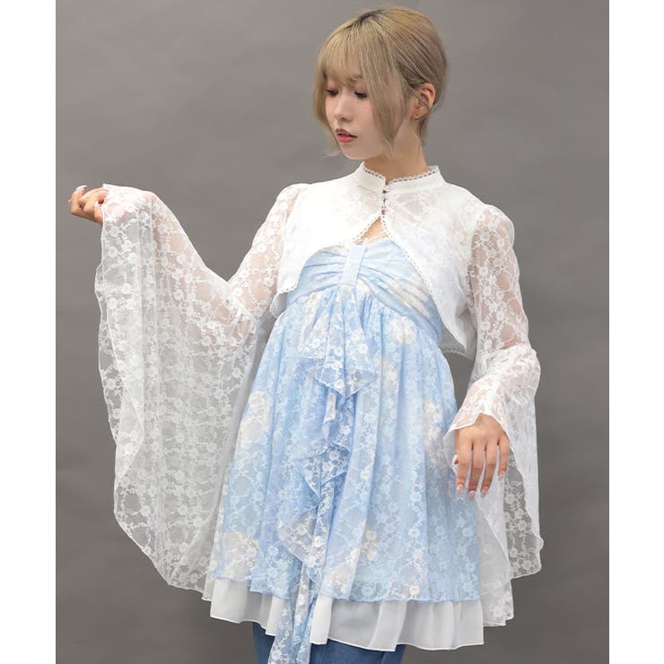 生成り | 総レースフレア袖ボレロ | axes femme
