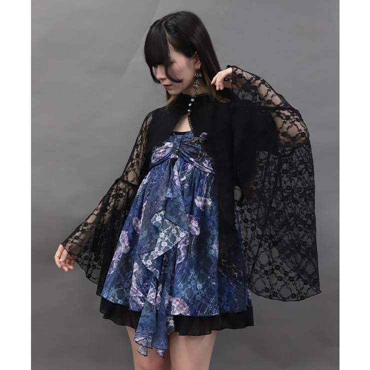 黒 | 総レースフレア袖ボレロ | axes femme