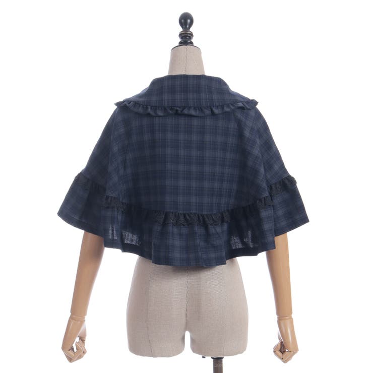 レース重ねリボンタイ付ケープ[品番：IGAW0006747]｜axes femme