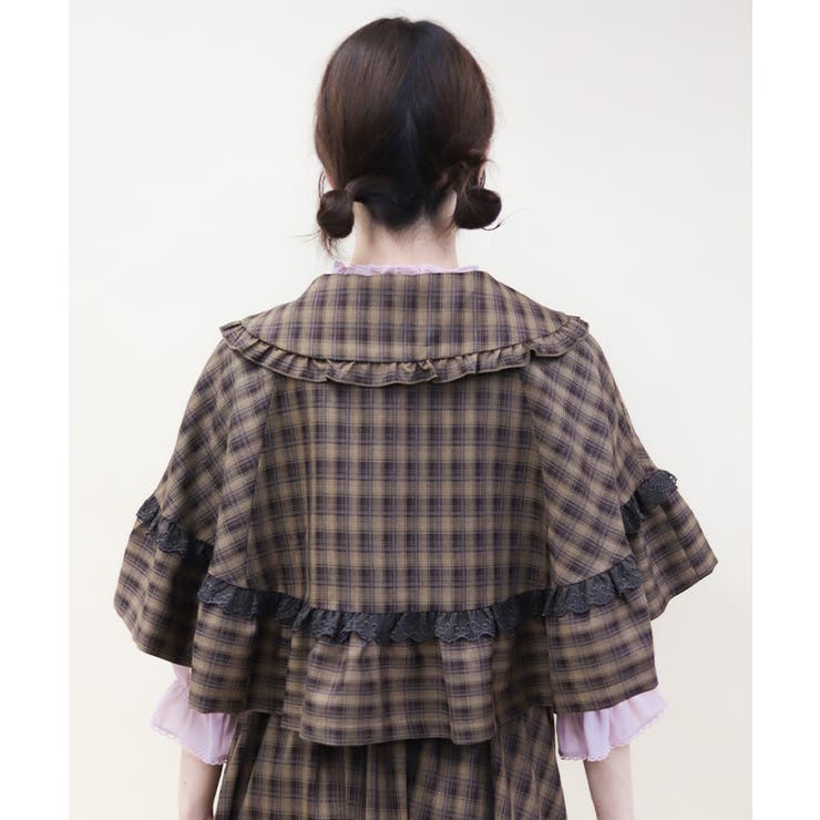 レース重ねリボンタイ付ケープ | axes femme | 詳細画像3 