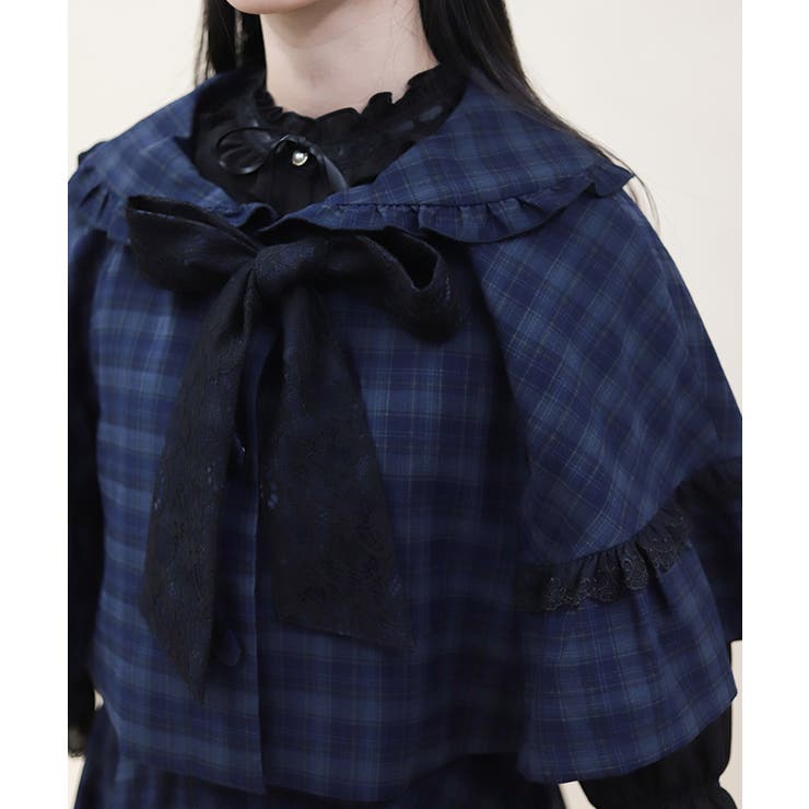 レース重ねリボンタイ付ケープ | axes femme | 詳細画像6 