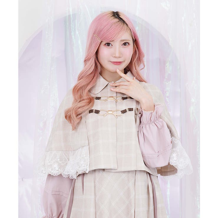 ベージュ | リボンビット付きケープジャケット | axes femme