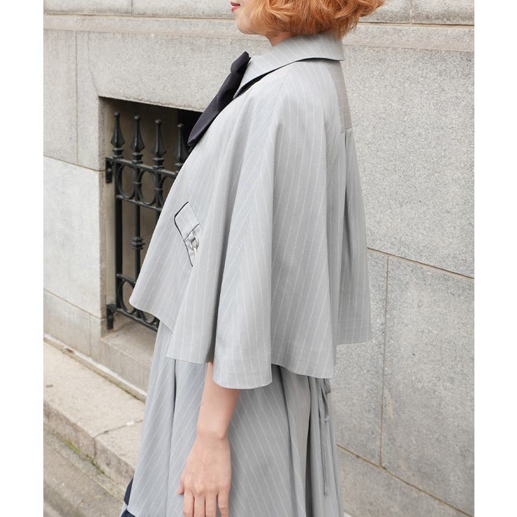 バイカラーリボン付きケープ | axes femme | 詳細画像2 