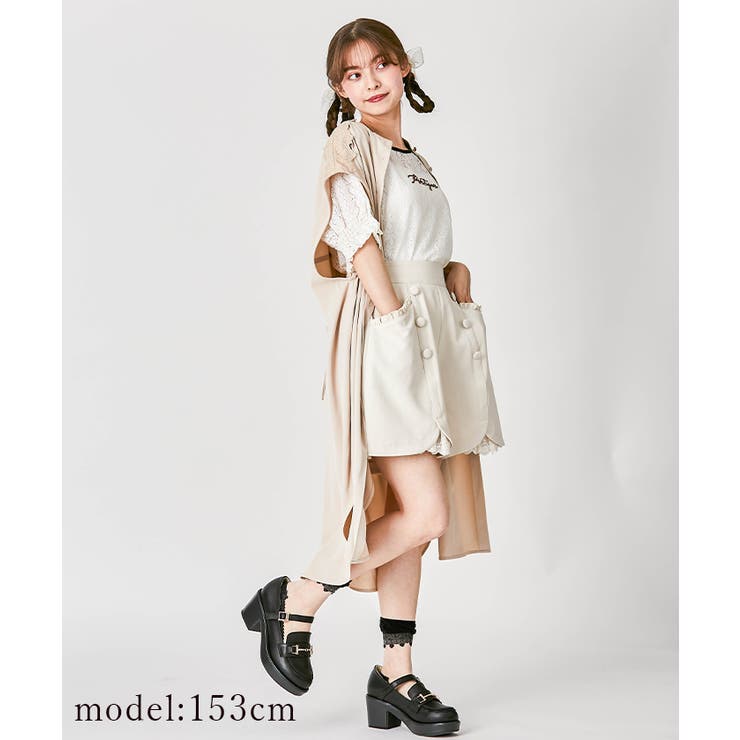 バックレースアップロングジレ[品番：IGAW0002099]｜axes femme