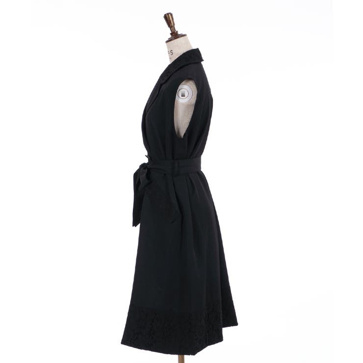 レーストリム付きホワイトトレンチコート CLASSY.1月号掲載】WoolRever ロングコート （トレンチコート