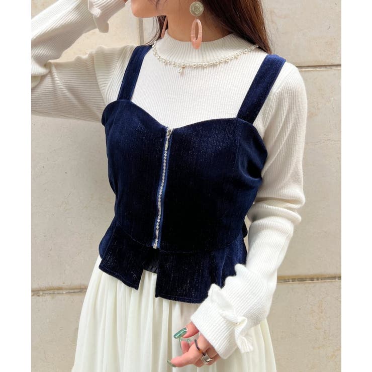グリッターベロアビスチェ[品番：IGAW0004364]｜axes femme