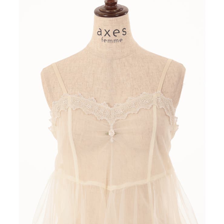 チュール重ねイレヘムビスチェ[品番：IGAW0004552]｜axes femme