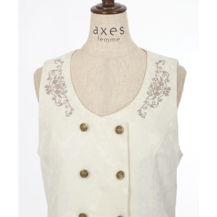 Wブレストジャカードベスト[品番：IGAW0005543]｜axes femme