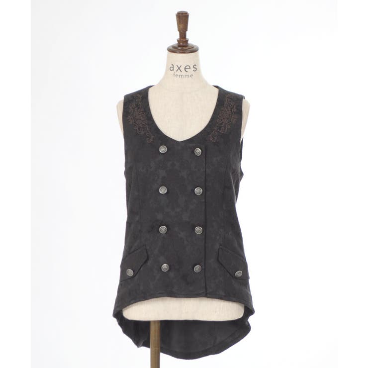 Wブレストジャカードベスト[品番：IGAW0005543]｜axes femme