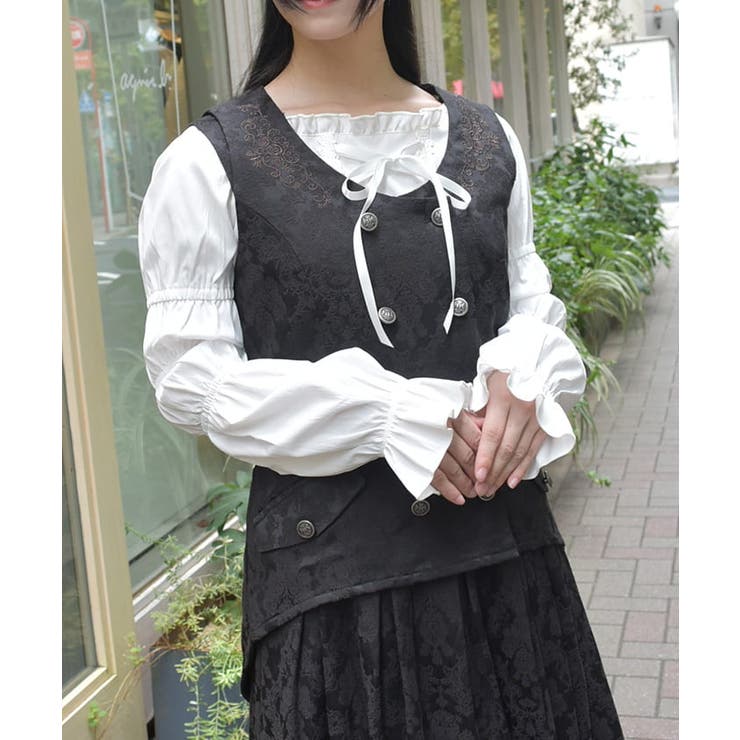 Wブレストジャカードベスト[品番：IGAW0005543]｜axes femme