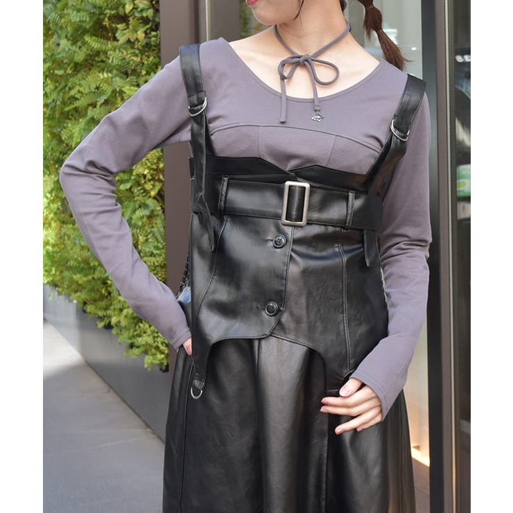 黒 | 合皮素材ビスチェ | axes femme