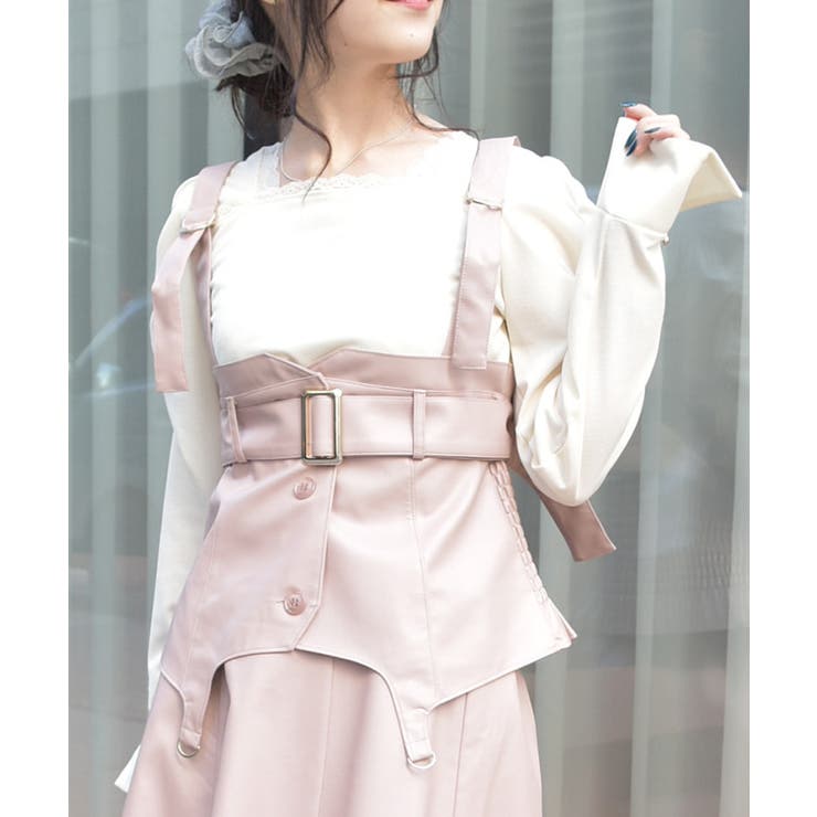 ピンク | 合皮素材ビスチェ | axes femme