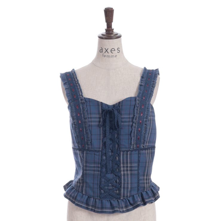 タータンチェック編上ビスチェ | axes femme | 詳細画像13 