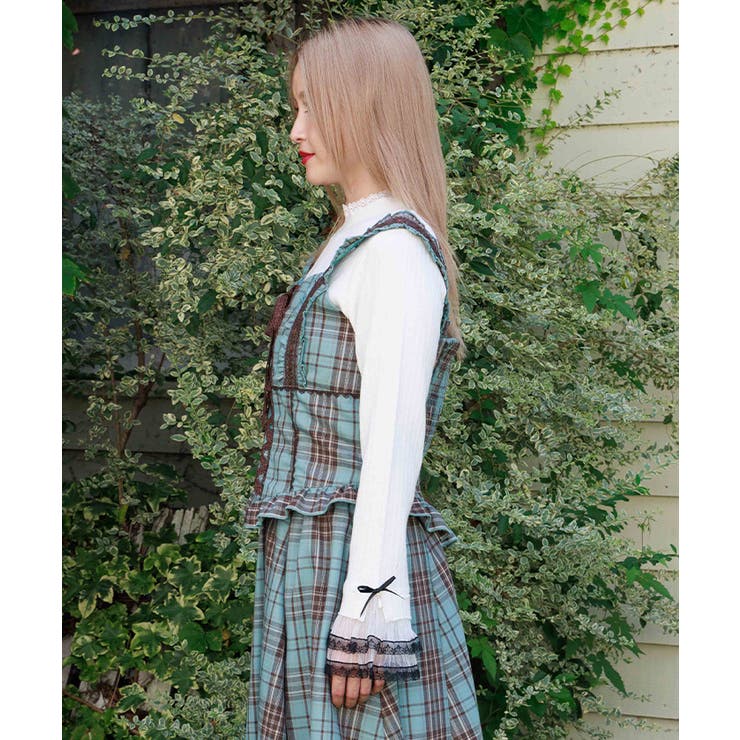 タータンチェック編上ビスチェ | axes femme | 詳細画像2 