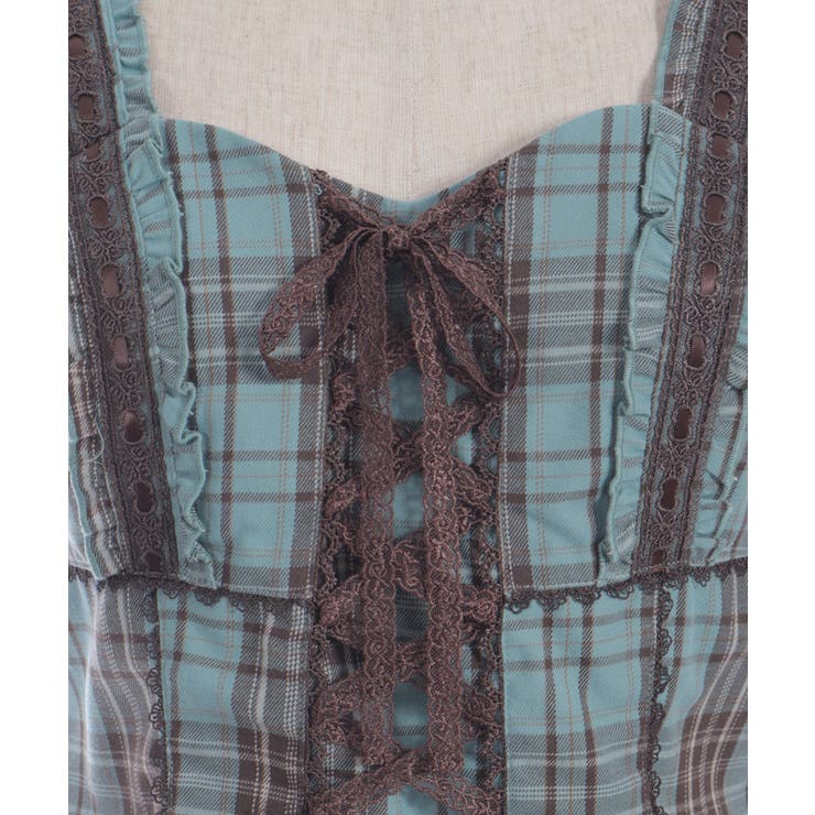 タータンチェック編上ビスチェ | axes femme | 詳細画像24 