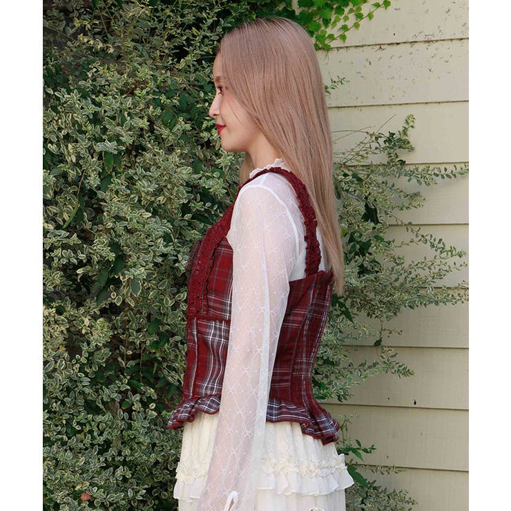 タータンチェック編上ビスチェ | axes femme | 詳細画像4 