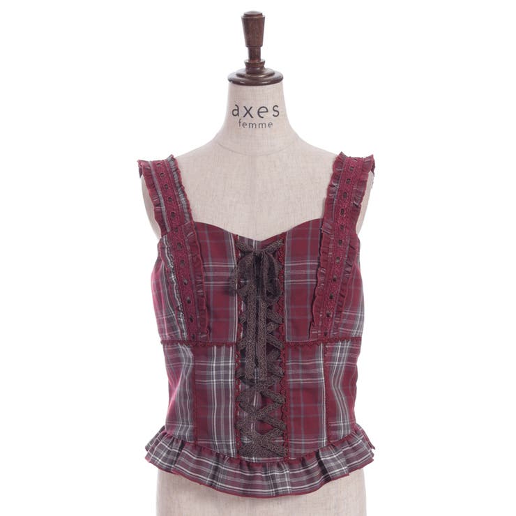 タータンチェック編上ビスチェ | axes femme | 詳細画像6 