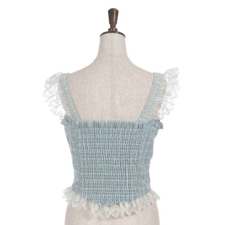 チェックレースフリルビスチェ | axes femme | 詳細画像11 