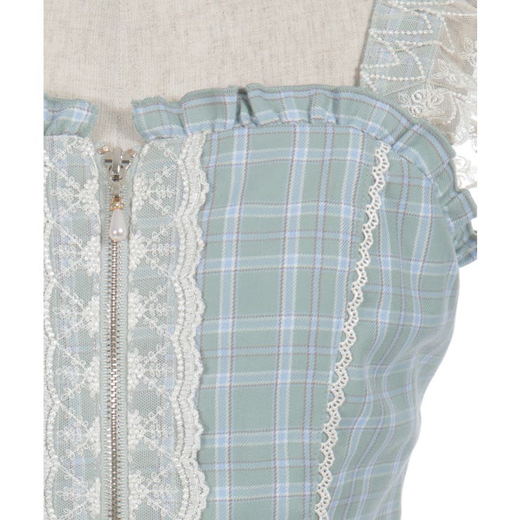 チェックレースフリルビスチェ | axes femme | 詳細画像12 