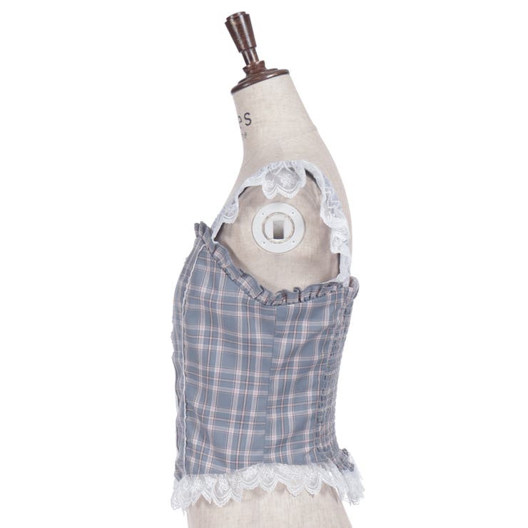 チェックレースフリルビスチェ | axes femme | 詳細画像15 