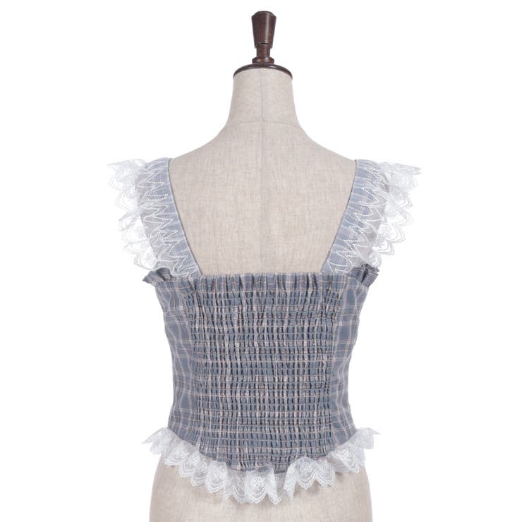 チェックレースフリルビスチェ | axes femme | 詳細画像16 