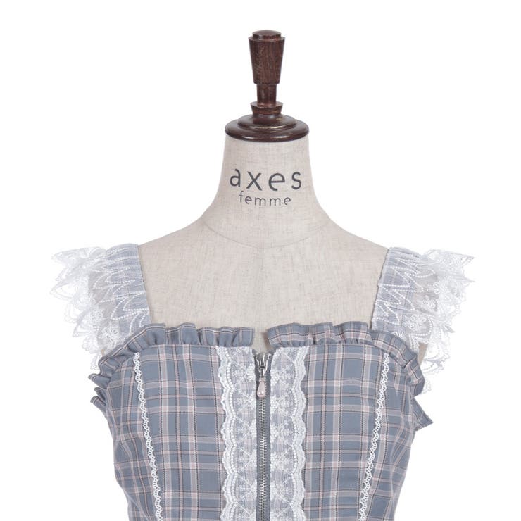 チェックレースフリルビスチェ | axes femme | 詳細画像17 