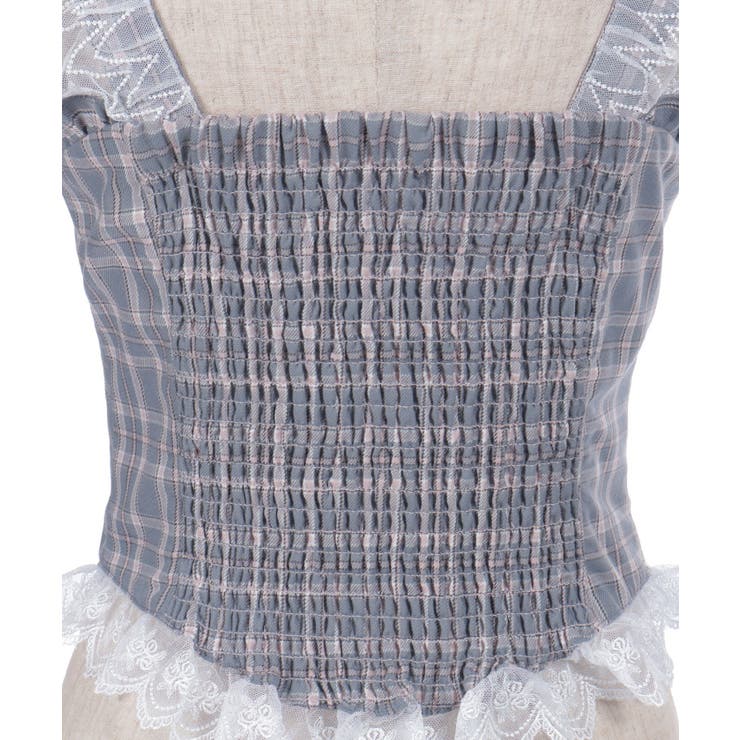 チェックレースフリルビスチェ | axes femme | 詳細画像20 