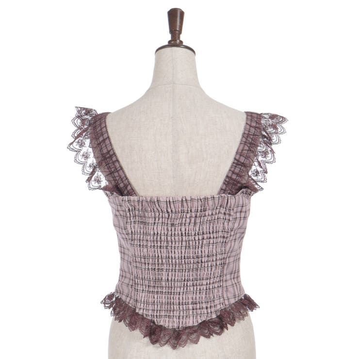 チェックレースフリルビスチェ | axes femme | 詳細画像24 