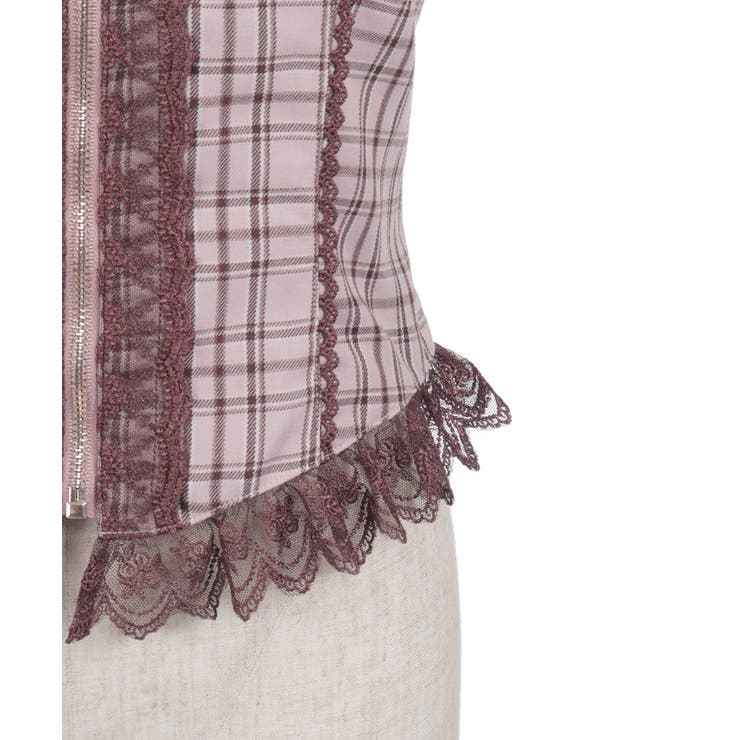 チェックレースフリルビスチェ | axes femme | 詳細画像26 