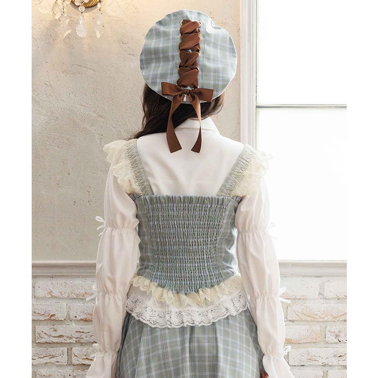 チェックレースフリルビスチェ | axes femme | 詳細画像3 