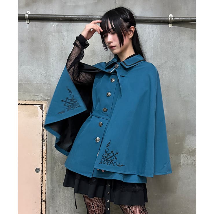 クロス刺繍ケープコート | axes femme | 詳細画像2 