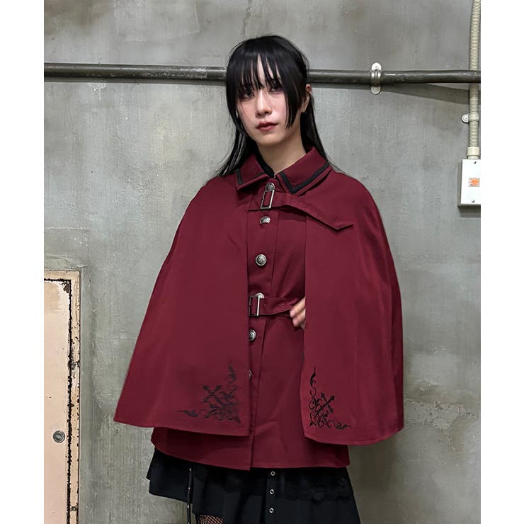 クロス刺繍ケープコート | axes femme | 詳細画像7 