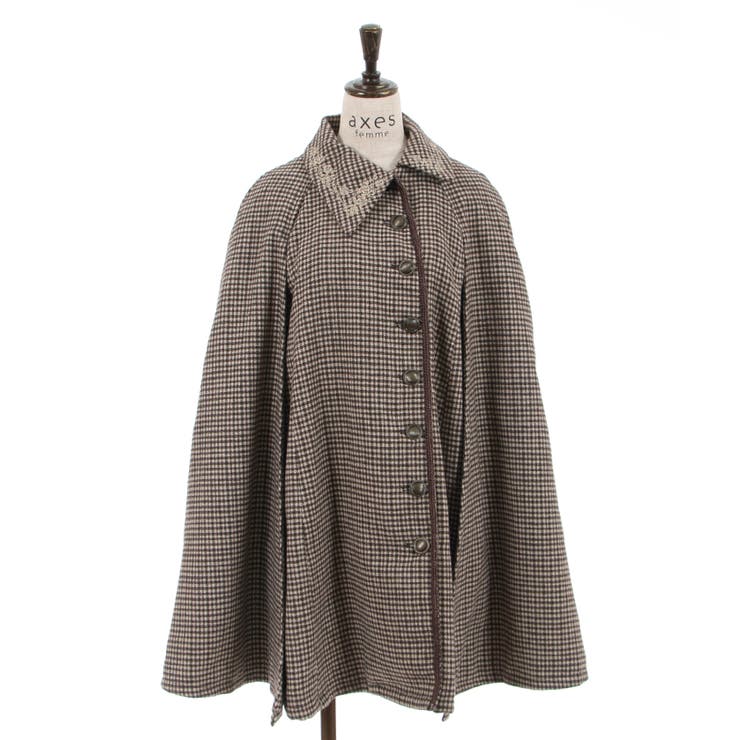 axes femme アクシーズファム アウター ケープコート ブラウン