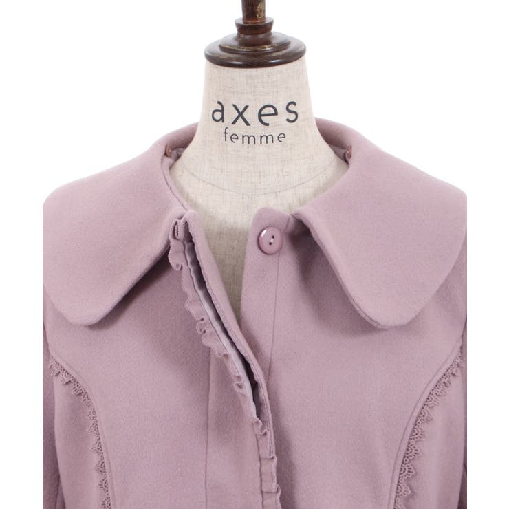 ファー襟ベルトデザインコート[品番：IGAW0002526]｜axes femme