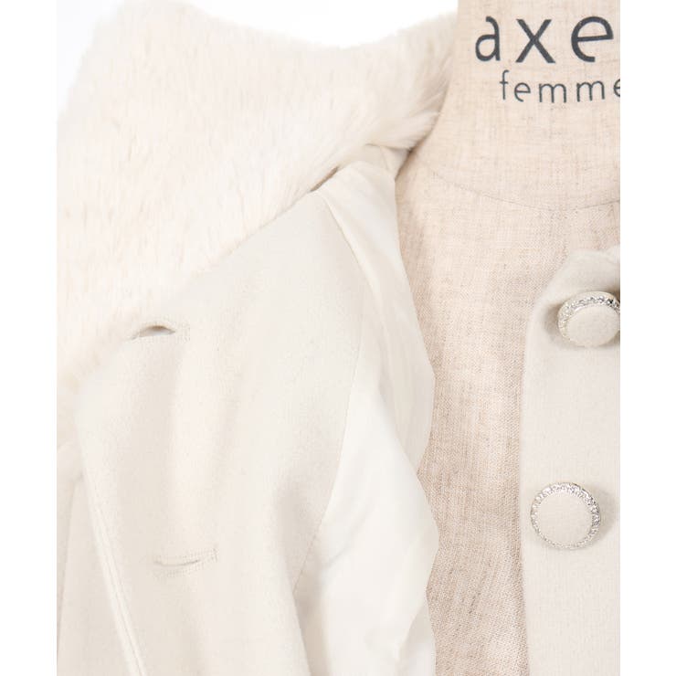 ファー襟付ケープコート[品番：IGAW0005595]｜axes femme