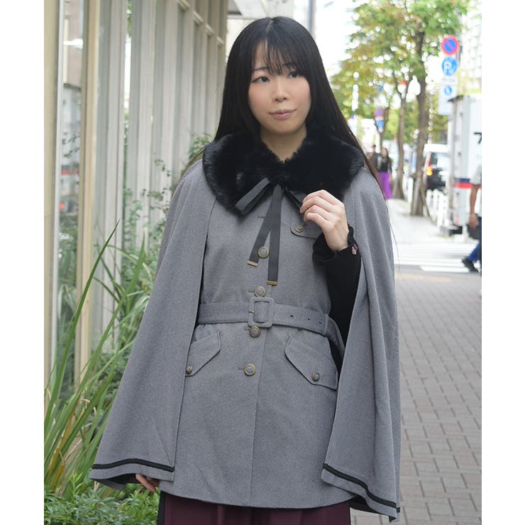 ヘリンボーンケープコート[品番：IGAW0008520]｜axes femme