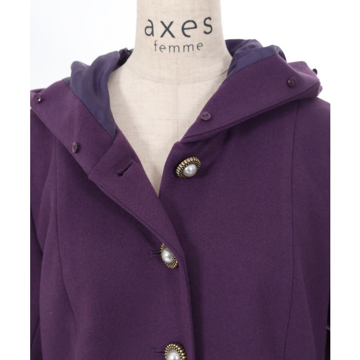 天体刺繍フード付コート[品番：IGAW0005706]｜axes femme