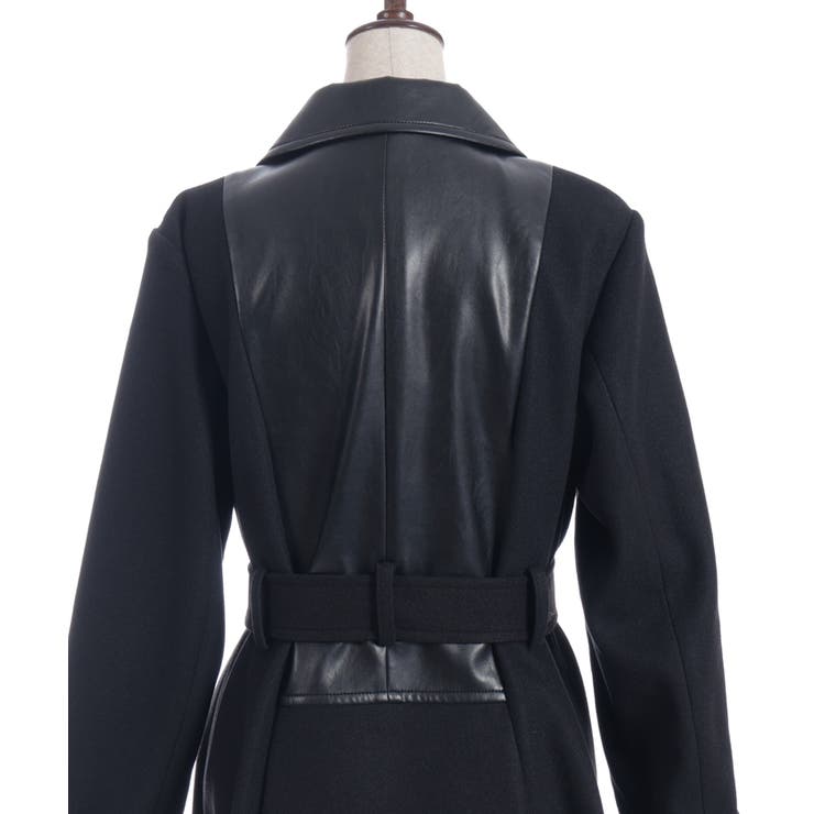 チェーン付異素材切替コート | axes femme | 詳細画像17 