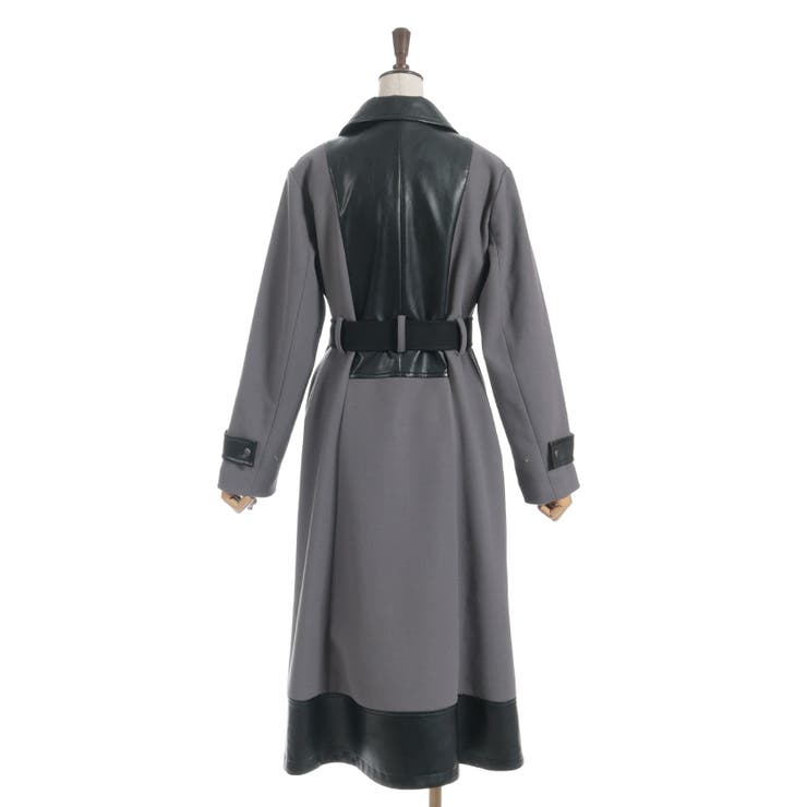 チェーン付異素材切替コート | axes femme | 詳細画像26 