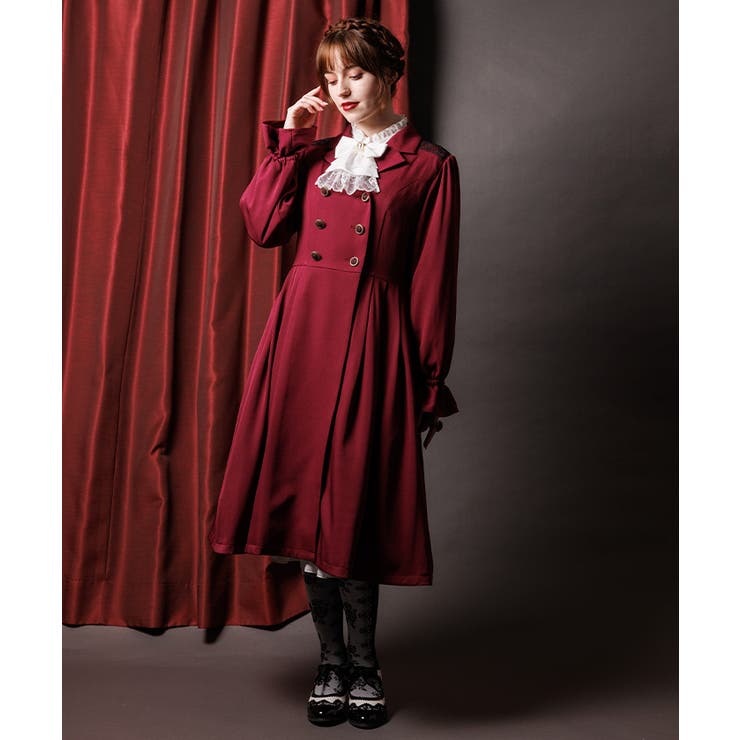 ワイン | Ｗレースアップトレンチコート | axes femme